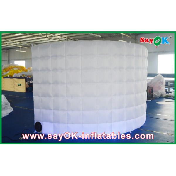 Small Photo Booth 3m Lx2m H White LED Inflatable Wall 210D Oxford Cloth With Light And Blower