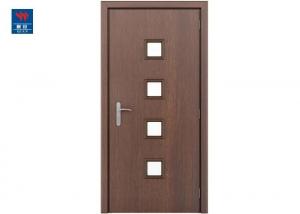 Quality Swing Security Black Walnut Wood Fire Rated Glass Doors for sale