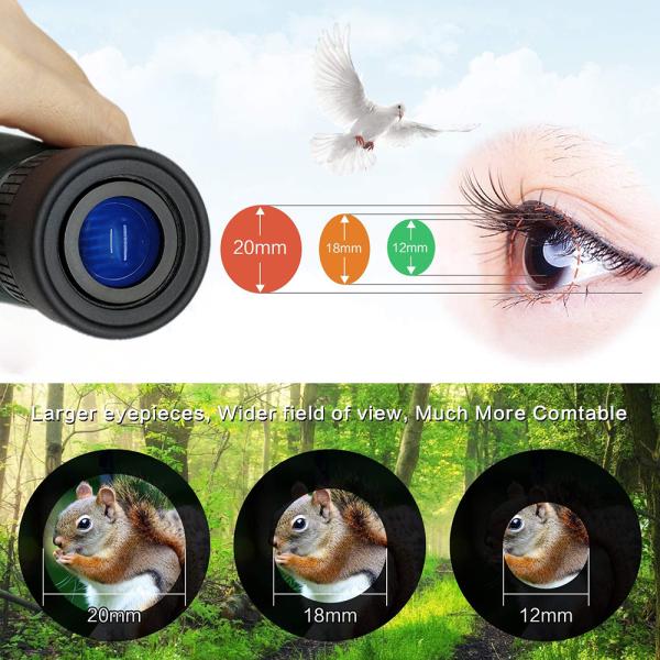 10-30×50 Green Zoom Monocular Telescope Smartphone Adapter Portable For Camping Hiking