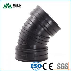 China Customized HDPE Corrugated Pipe Fittings Double Wall 90 45 Degree Elbow Fittings on sale