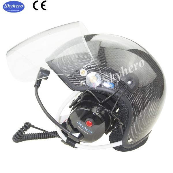 Carbon fiber Paramotor helmet PPG helmet with high noise cancel headset EN966 certificated