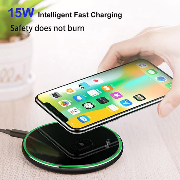 Universal 15W OVP OTP OCP Aluminum Wireless Charger Custom logo