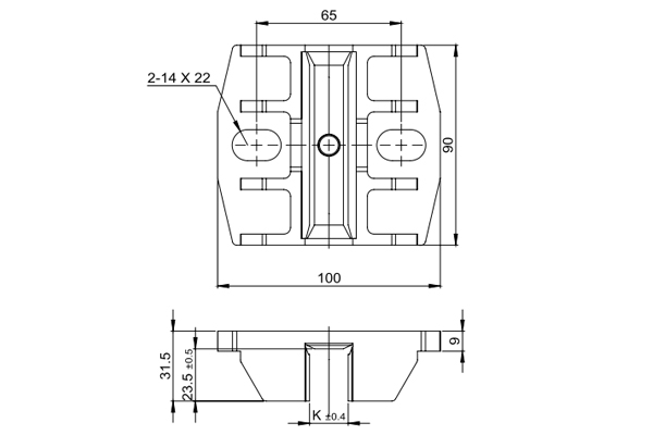 1.75m/S Home Elevator Sliding Guide Shoes 16mm Width Access Elevator Parts