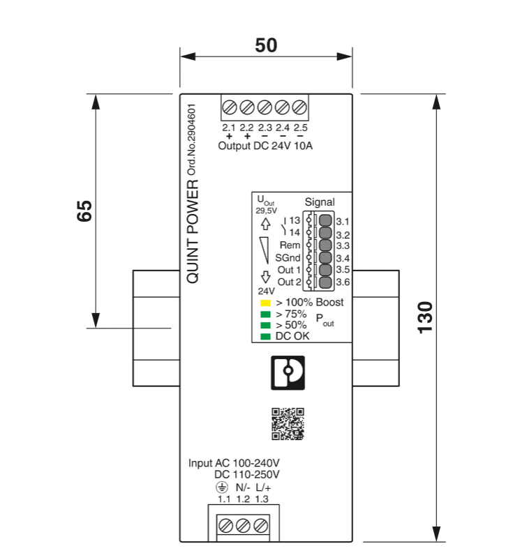 Phoenix QUINT4-pS/1AC/24DC/10 2904601 single-phase power module, 24V DC stable output, 10W