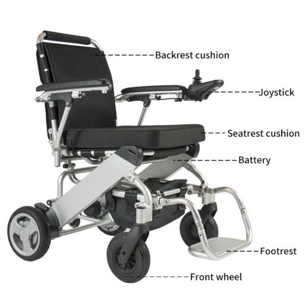 Buy Brushless Motor 180Wx2 Power Wheelchair With Rigid PU Tyre Aluminum Alloy at wholesale prices