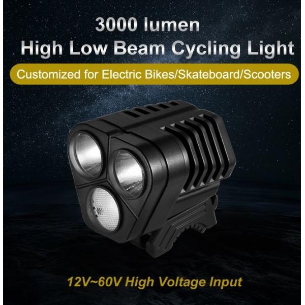 High Lumens Bike LED Flashlight Rechargeable Triangular Waterproof