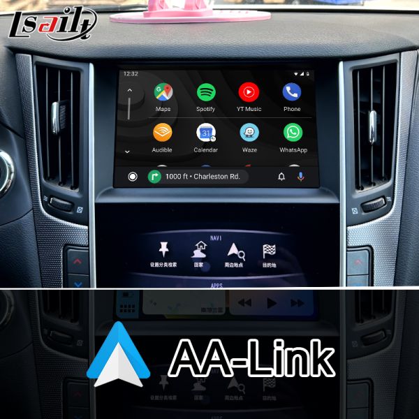 Q50 Q60 OEM Apple CarPlay Upgrade Module Integration Mobile Phone Mirroring, AC Temperature Display, Google Map, Spotify