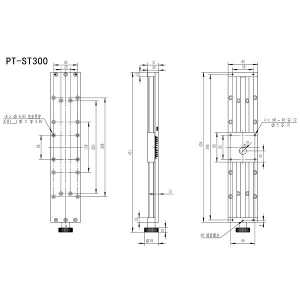 X Axis One-Dimensional Displacement Table Manual Linear Stage