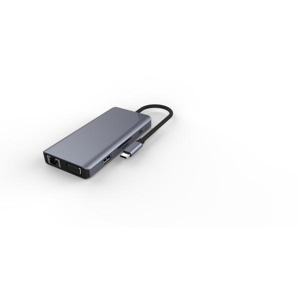 4K 9 In 1 Adapter With Ethernet 4K Usb C To Hdmi Hub Micro SD Card Reader