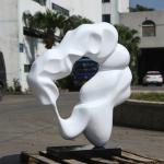 China White Colour Paint Abstract Art Sculpture Made Of EPS Materials Polishing Surface for sale