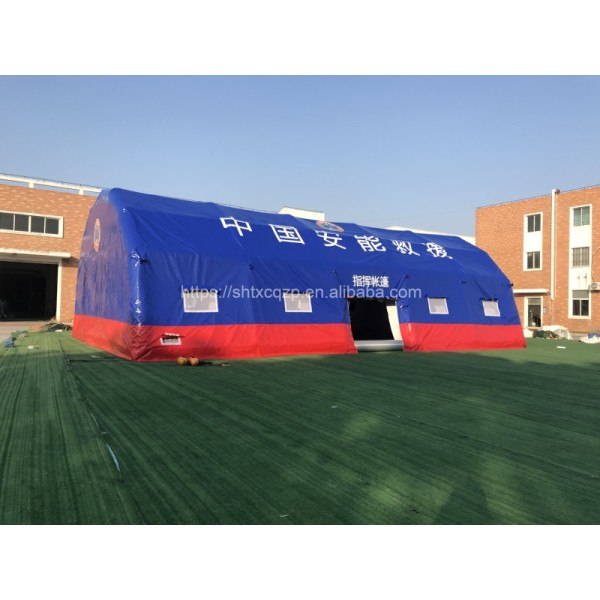 PVC Inflatable Tent Large Space Emergency Shelter Custom Command Structure With Multi Window Layout for Disaster Relief, Outdoor Deployment, and