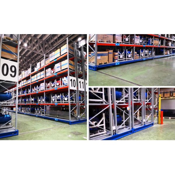 Electric Mobile Pallet Racking Rail-Guided Electric Mobile Rack Warehouse Storage Rack