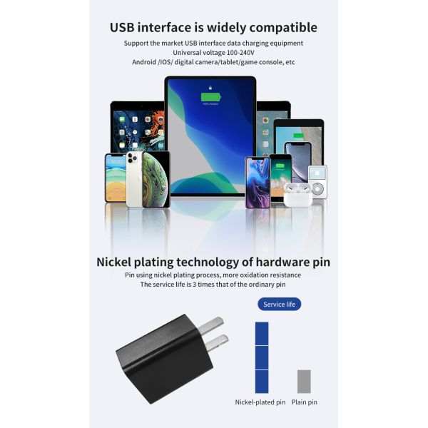 10W 5V 2A USB Universal Charger OEM / ODM Portable Customized
