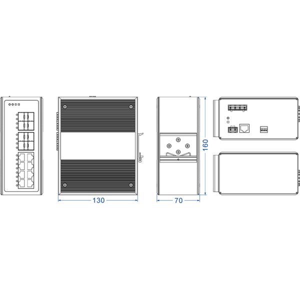 Layer 2 Managed Gigabit Ethernet Switch , 16 Port Switch 32 Gbps Capacity