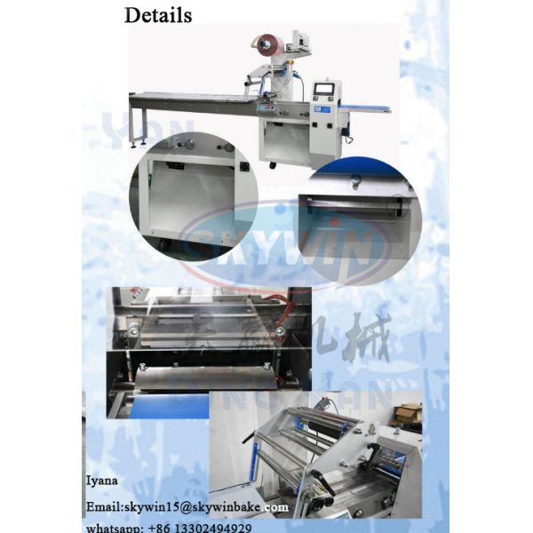 3 Servo Automatic Controlled Flow Pillow Biscuit Sugar Packing Machine Single Phase