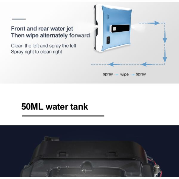 Household Smart Home Cleaning Appliance with Dual Water Spray Function and 500mAn Battery