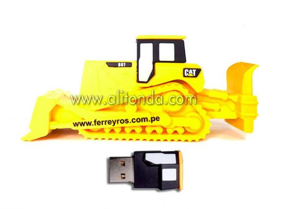 Engineering Vehicle series bulldozer excavator crane dump road roller shape USB flash driver custom