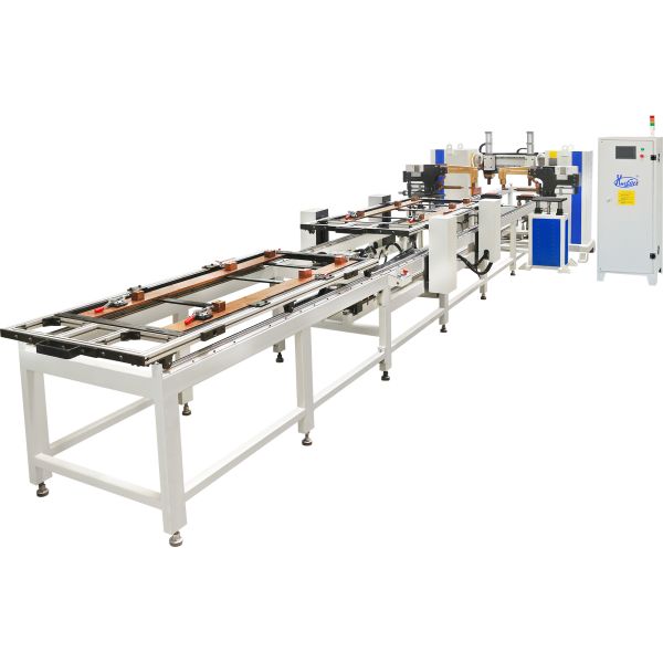 Automatic Sheet Metal Welder , Spot Welding Machine With Aluminum Window Frame