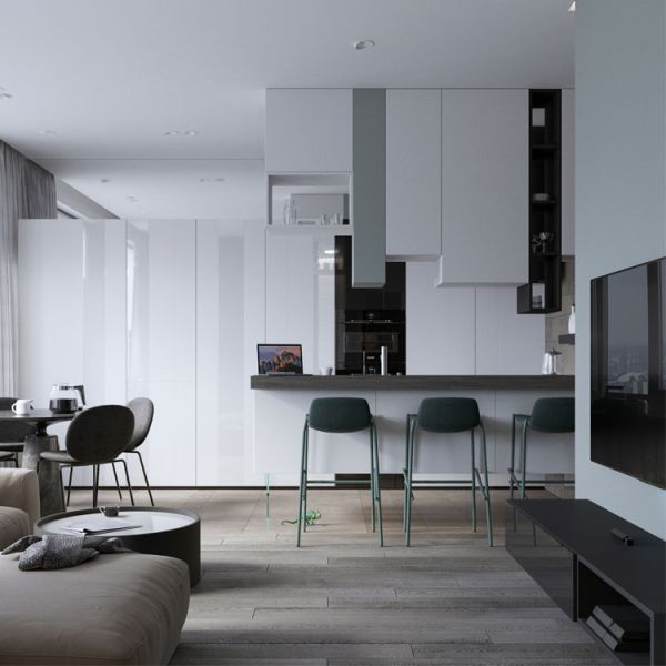 Edna Classic Design Automatic Frameless PVC Board Cabinet Kitchen Cabinets PVC Design
