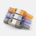 Gold Plating RJ45 Keystone Jack Toolless Modular Connector Plug PC Material