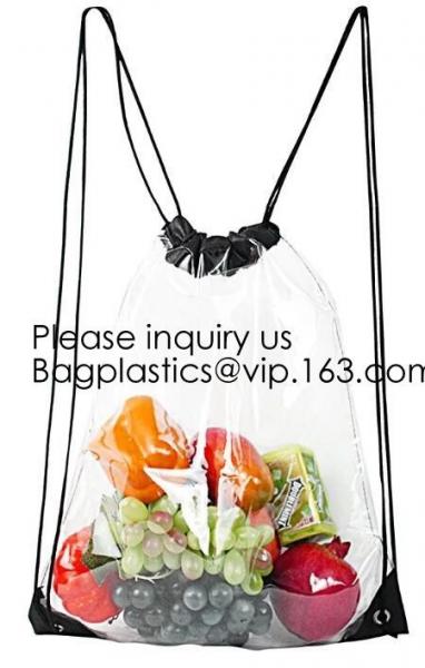 Buy Clear Cinch Bags Traveling Sport Bags,Backpack with Front Zipper Mesh Pocket,Mesh Pocket and Bottle Mesh Poket,holder at wholesale prices