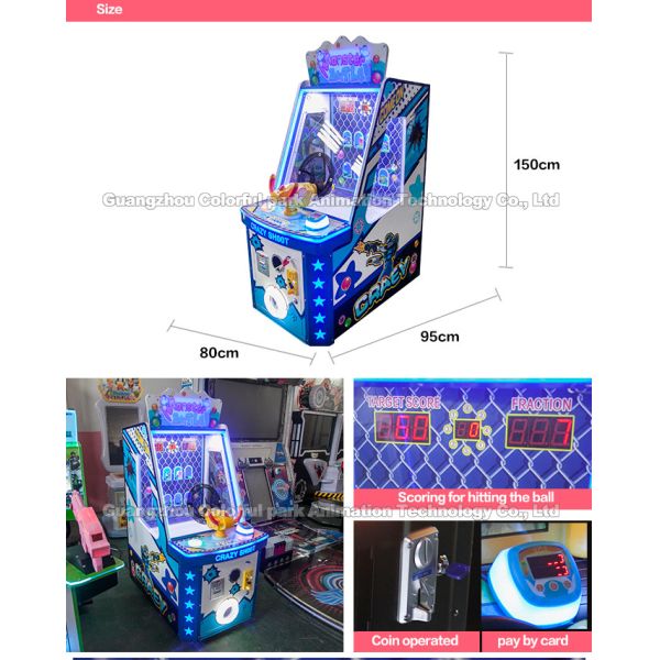 Shooting Ball Ticket Redemption Machine , Coin Operated Dino Arcade Game