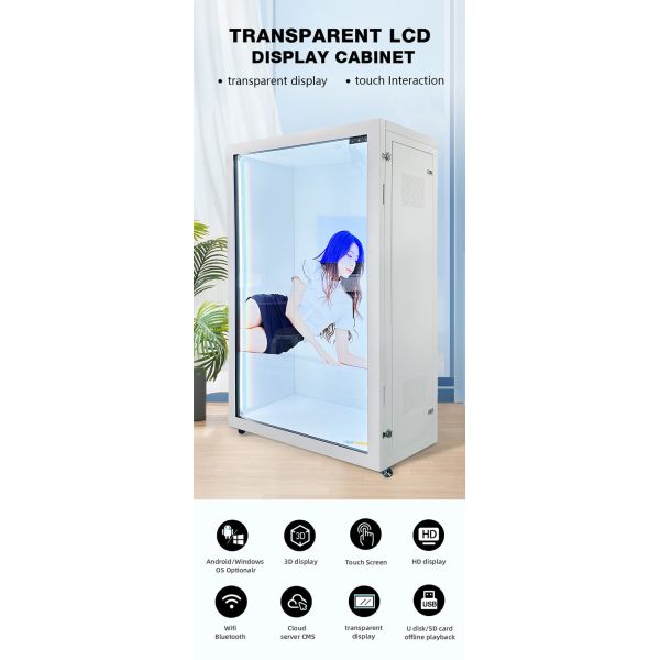 85 Inch Museums & Exhibitions LCD See Through Box Transparent Advertising Display Manufacturer