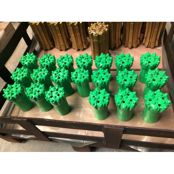 T38 - 76mm Drop Center / Flat Face High Wear Resistance Threaded Drill Button Bits