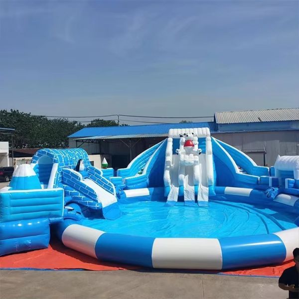 20m Diameter Inflatable Water Slide with 1100KG Weight for 4-8 Age Range