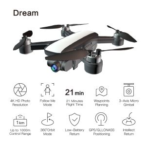 21mins CFLY Dream Wifi Pocket Drone Maximum Transmission Distance 2 Axis