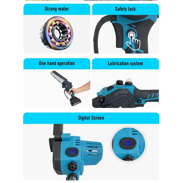 6inch Mini Chainsaw Chain Saw Battery Powered Cordless Chain Saw Cordless Portable Small Power Battery Saw