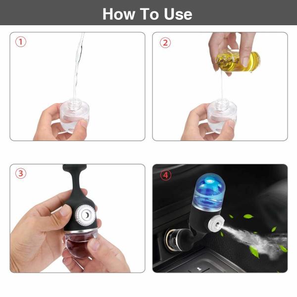 Aromatherapy Essential Oil Car Air Diffuser With Dual USB Charger