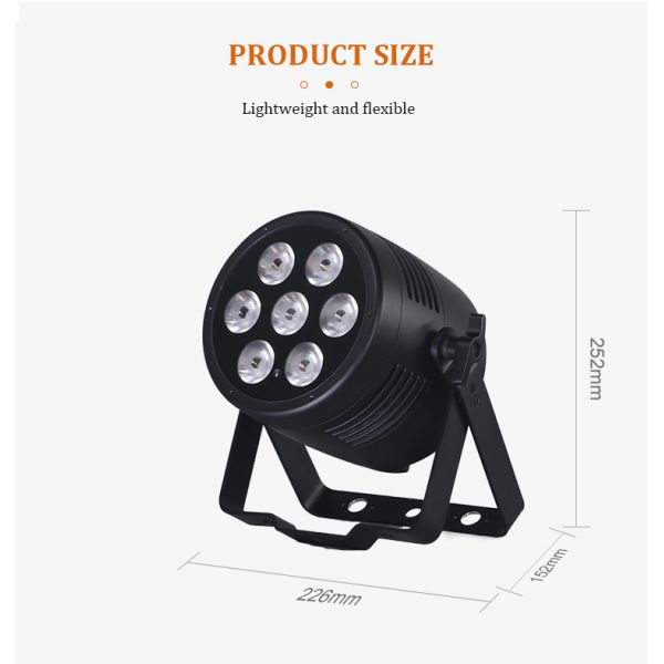7*20W 6in1 LED Exterior Outdoor IP65 Waterproof RGBWA-UV DMX 512 Control Par Light