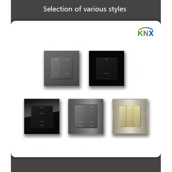 Smart Home Solution Knx Dimmer Switch Curtain Scene Control 3 Gang Wall Switch