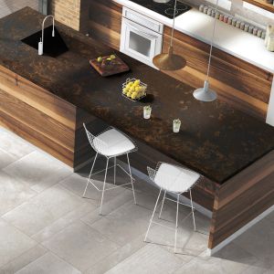 Easy Clean Artificial Brown Quartz Big Slab High Temperature Resistance