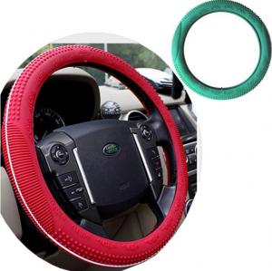 Quality OEM Non Slip Embossed Silicone Car Steering Wheel Cover for sale