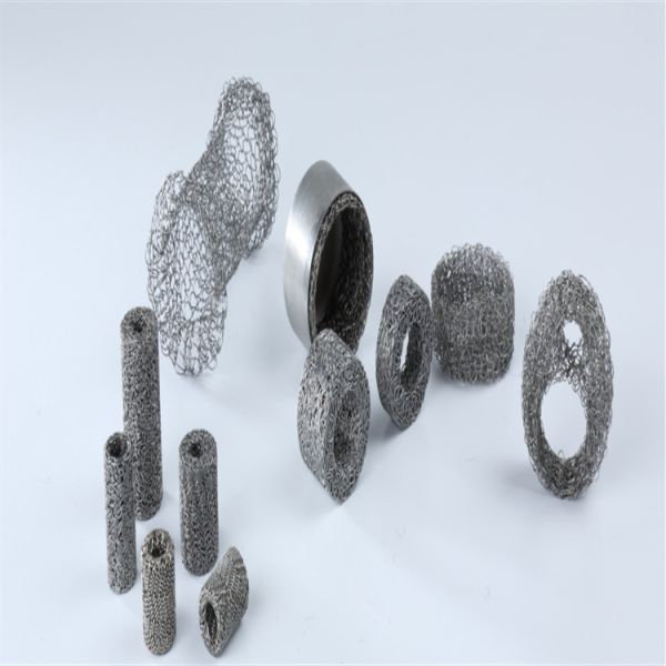 White And Silver Knitted Wire Mesh Filter Acid And Alkali Resistance And Sample