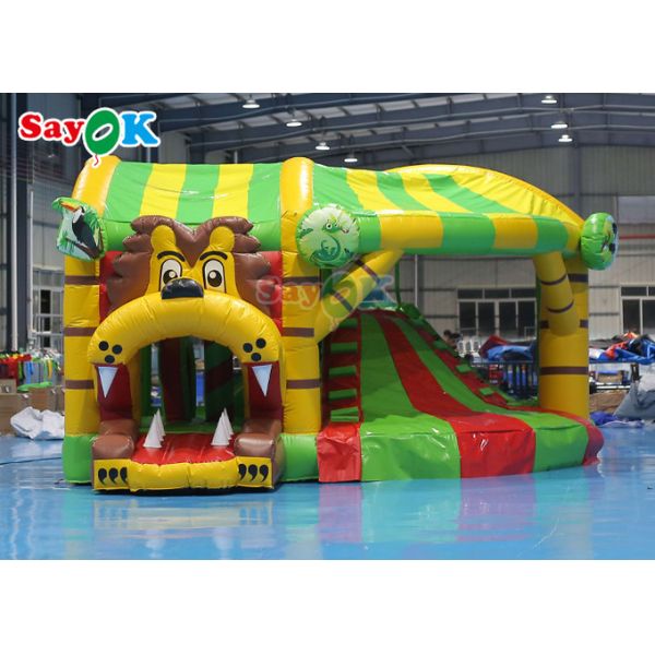 Animal Theme Lion Inflatable Bouncy Castle Slide