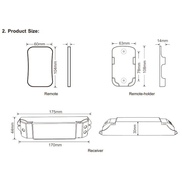 40-50m Distance LED Strip Controller With 433.92 MHz Working Frequency