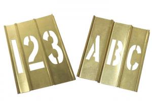 China Spray Painting Metal Letter Stencils , Rectangle Shape Brass Letter Stencils on sale