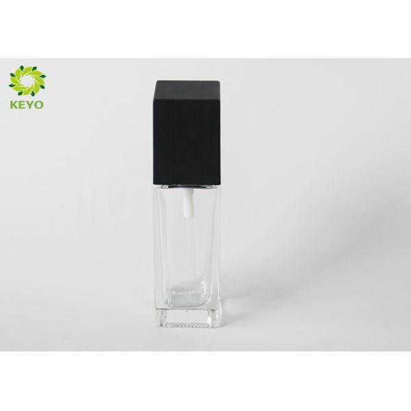Square Clear Glass Empty Cosmetic Containers With Pump Cap Capacity 30ml 1 OZ