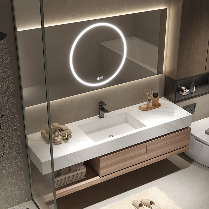 Customized Wall Mounted Lavatory Cabinet Bathroom Vanity with E1 Environment Standard