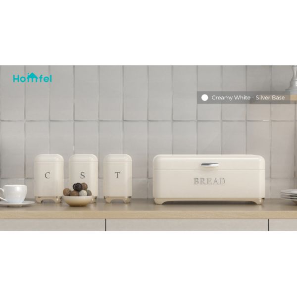 Crown Series Metal Bread Bin Set Tea Can Coffee Can Kitchen Storage Bread Containers Kitchen Organizer Can