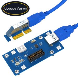 PCI-E 1X Riser Card 22cm with Magnetic Foot Pads and LED