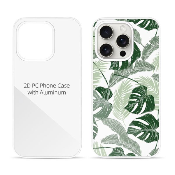 Printable Blank Plastic 2D Sublimation Phone Case With Aluminum Sheet For Iphone 15 16 14 Pro