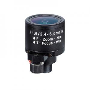 Quality 1/3&quot; 2.4-6.0mm 2Megapixel F1.6 M12x0.5 Mount DC Auto IRIS Manual Zoom/FocusIR Vari-focal Board Lens for sale