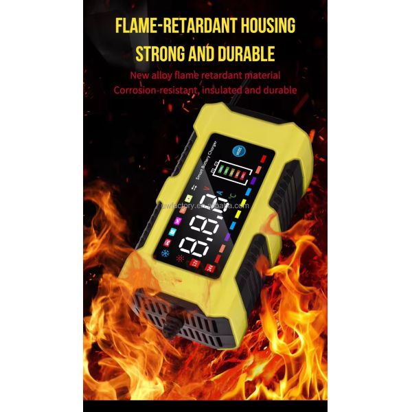 12V/10A Input 12V/2A Output Color Touch Screen Car Battery Charger for Lead-Acid and Lithium Ion Batteries Large Screen