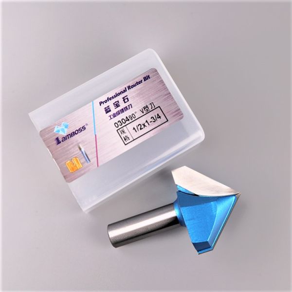 Antirust Practical V Slot Milling Cutter , V Type Woodworking Router Bit