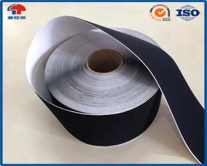 China Black Soft Thin Double Sided Self Adhesive Hook And Loop Tape Roll With Glue on sale