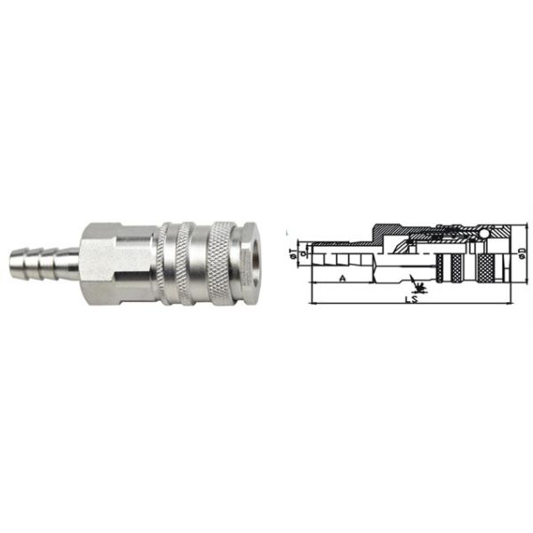 Durable Professional Pneumatic Push Fit Connectors 8.2 mm ISO 6150B Standard